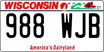 WI license plate 988WJB