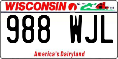 WI license plate 988WJL