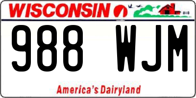 WI license plate 988WJM