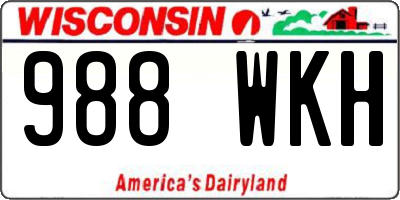 WI license plate 988WKH