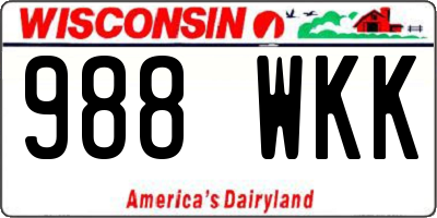 WI license plate 988WKK