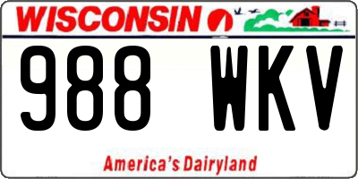 WI license plate 988WKV
