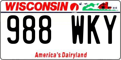 WI license plate 988WKY