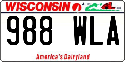 WI license plate 988WLA