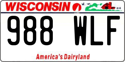 WI license plate 988WLF