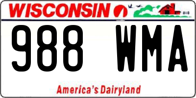 WI license plate 988WMA