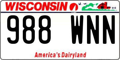 WI license plate 988WNN