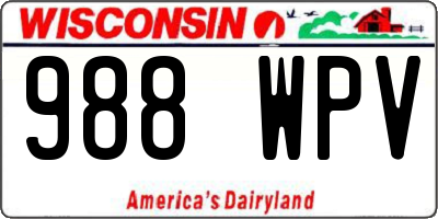 WI license plate 988WPV