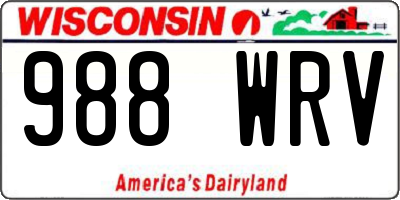 WI license plate 988WRV