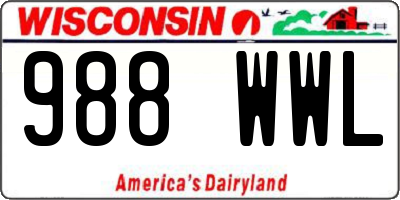 WI license plate 988WWL