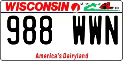 WI license plate 988WWN
