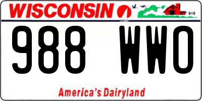 WI license plate 988WWO