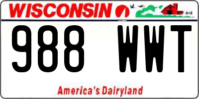 WI license plate 988WWT