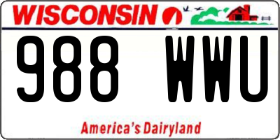 WI license plate 988WWU