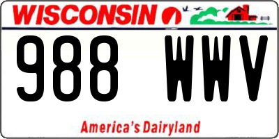 WI license plate 988WWV