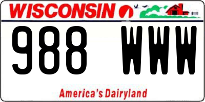 WI license plate 988WWW