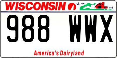 WI license plate 988WWX
