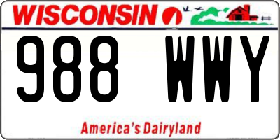 WI license plate 988WWY