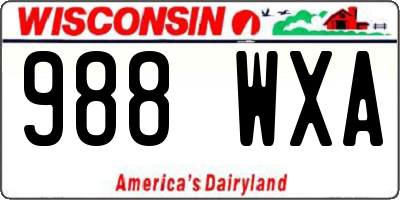 WI license plate 988WXA
