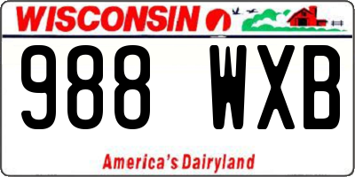 WI license plate 988WXB