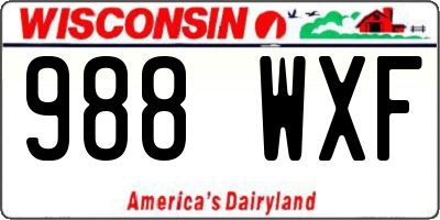 WI license plate 988WXF