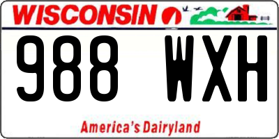 WI license plate 988WXH