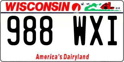 WI license plate 988WXI