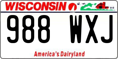 WI license plate 988WXJ