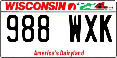 WI license plate 988WXK