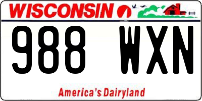 WI license plate 988WXN