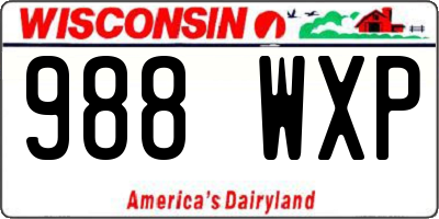 WI license plate 988WXP