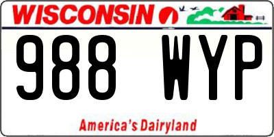 WI license plate 988WYP