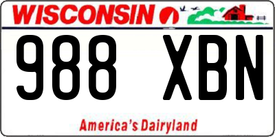 WI license plate 988XBN
