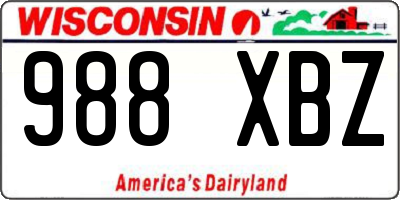WI license plate 988XBZ