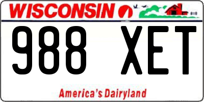 WI license plate 988XET