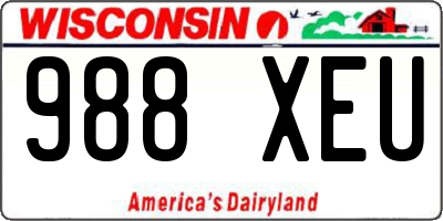 WI license plate 988XEU