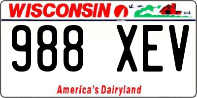 WI license plate 988XEV