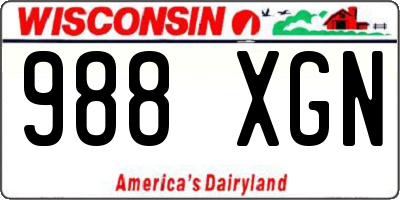 WI license plate 988XGN