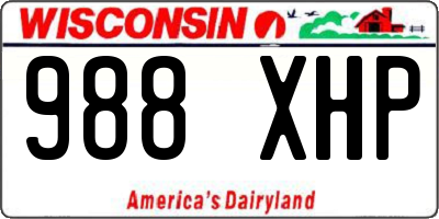 WI license plate 988XHP