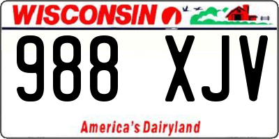 WI license plate 988XJV