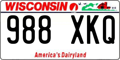 WI license plate 988XKQ