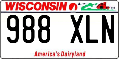 WI license plate 988XLN