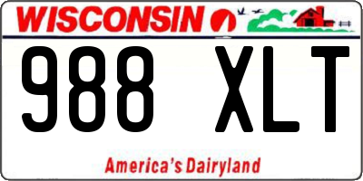 WI license plate 988XLT