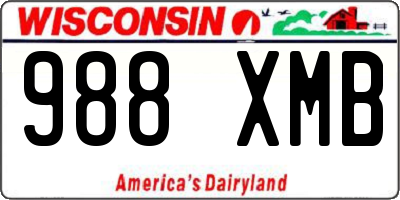 WI license plate 988XMB