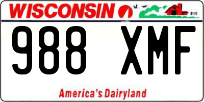 WI license plate 988XMF