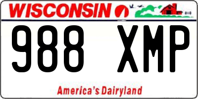 WI license plate 988XMP
