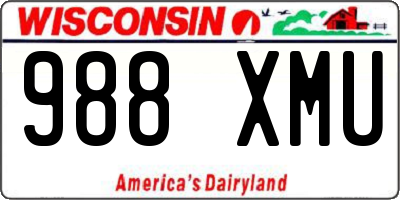 WI license plate 988XMU
