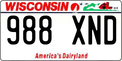 WI license plate 988XND