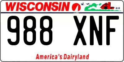 WI license plate 988XNF