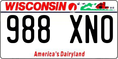 WI license plate 988XNO
